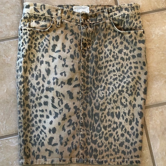 jean leopard skirt